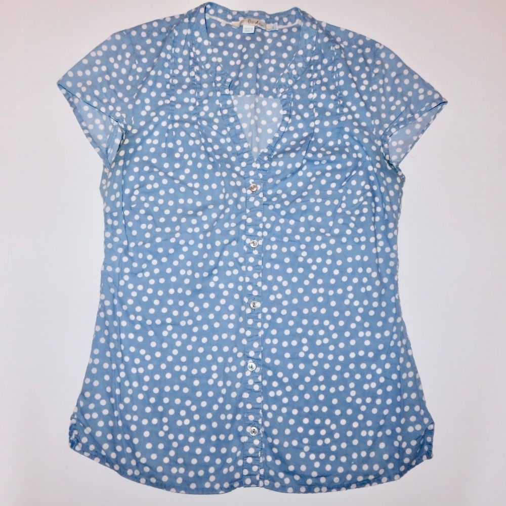 Boden Short Sleeved Chambray Top Size 2